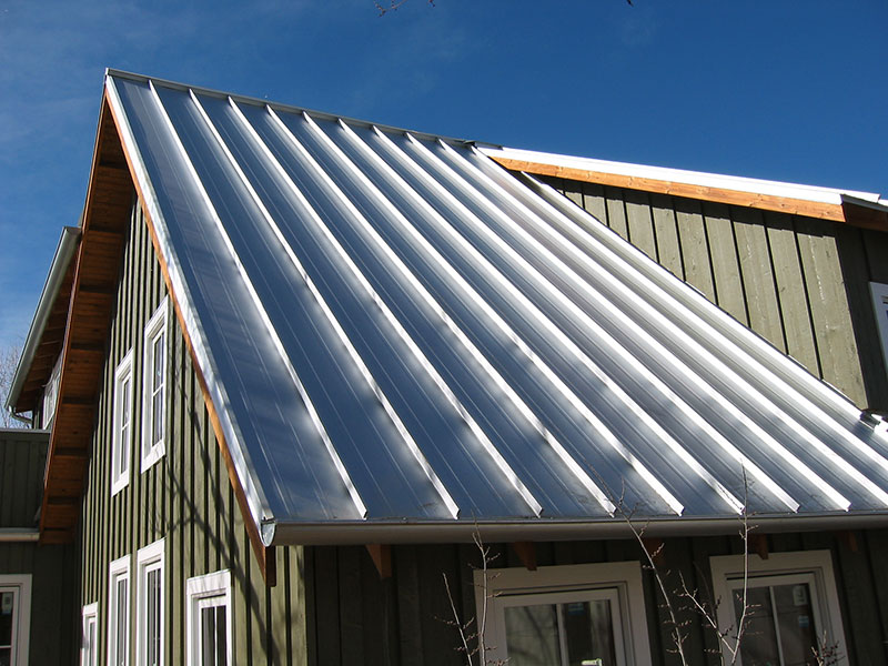 Home with a metal roof