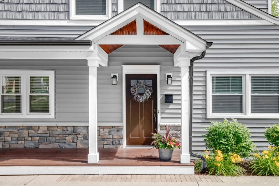 A modern house with vinyl siding