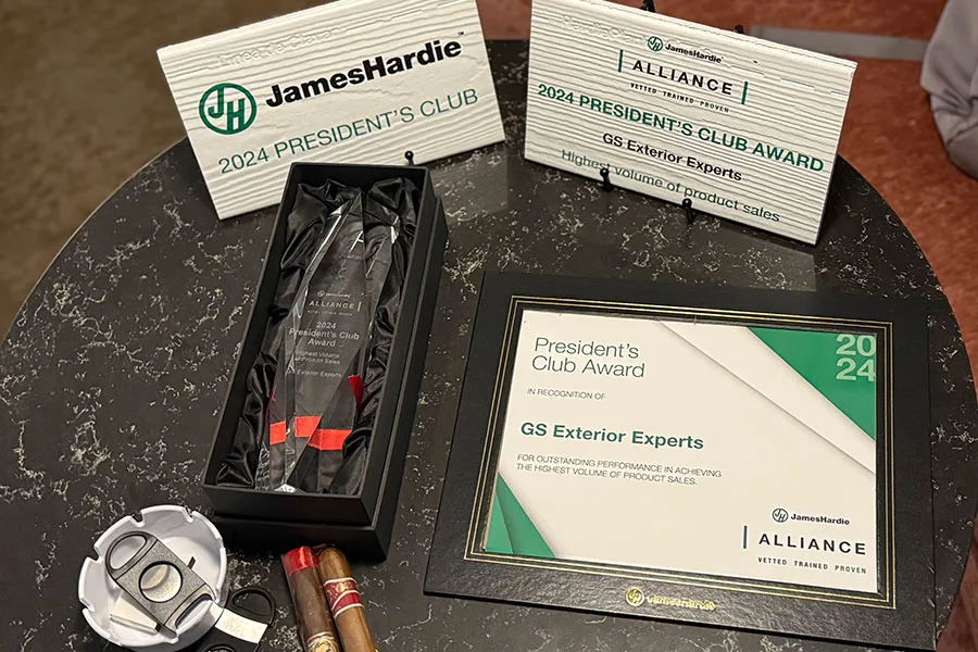 James Hardie Award on a tabletop.